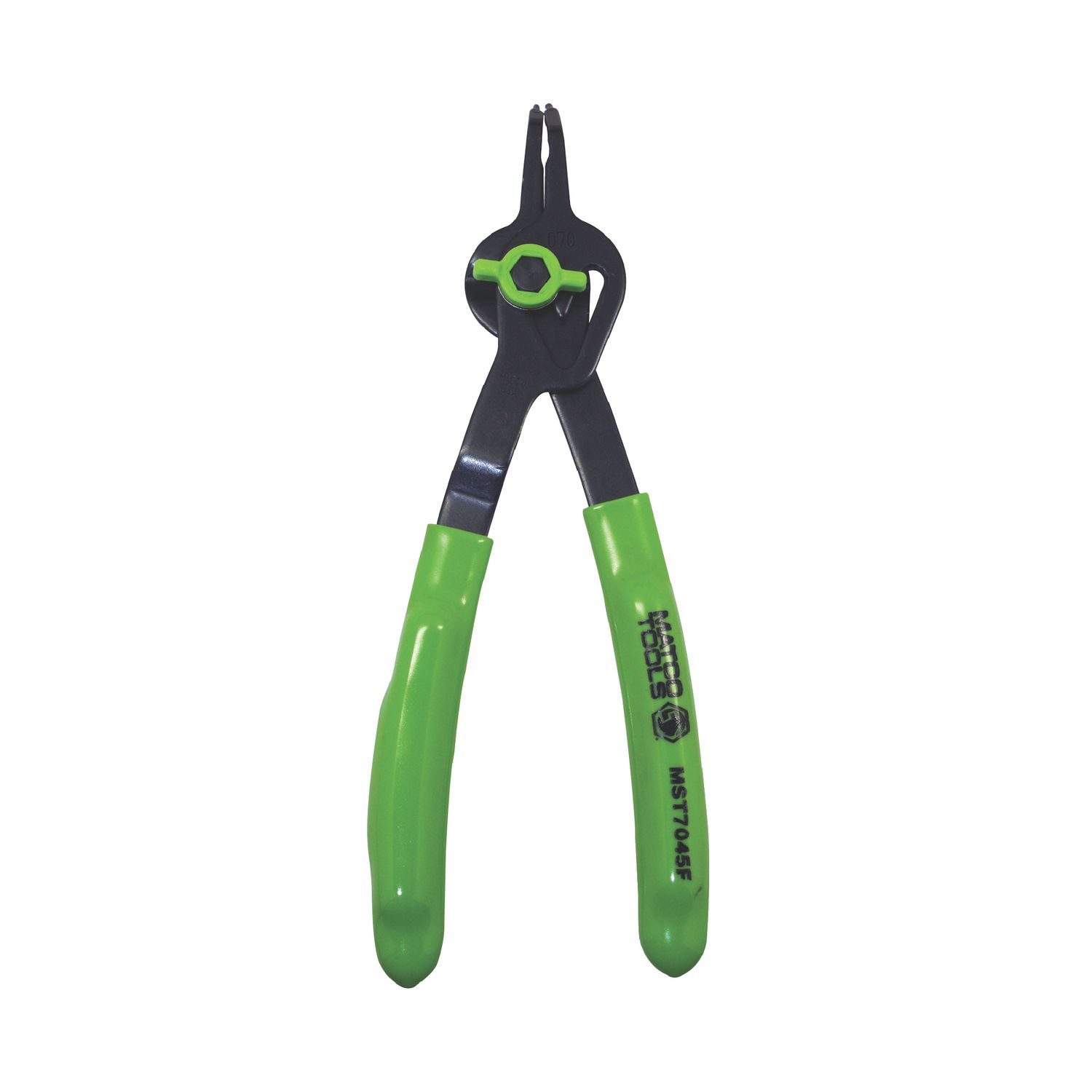 .070" CONVERTIBLE FIXED TIP FLUORESCENT SNAP RING PLIERS - 45Â°