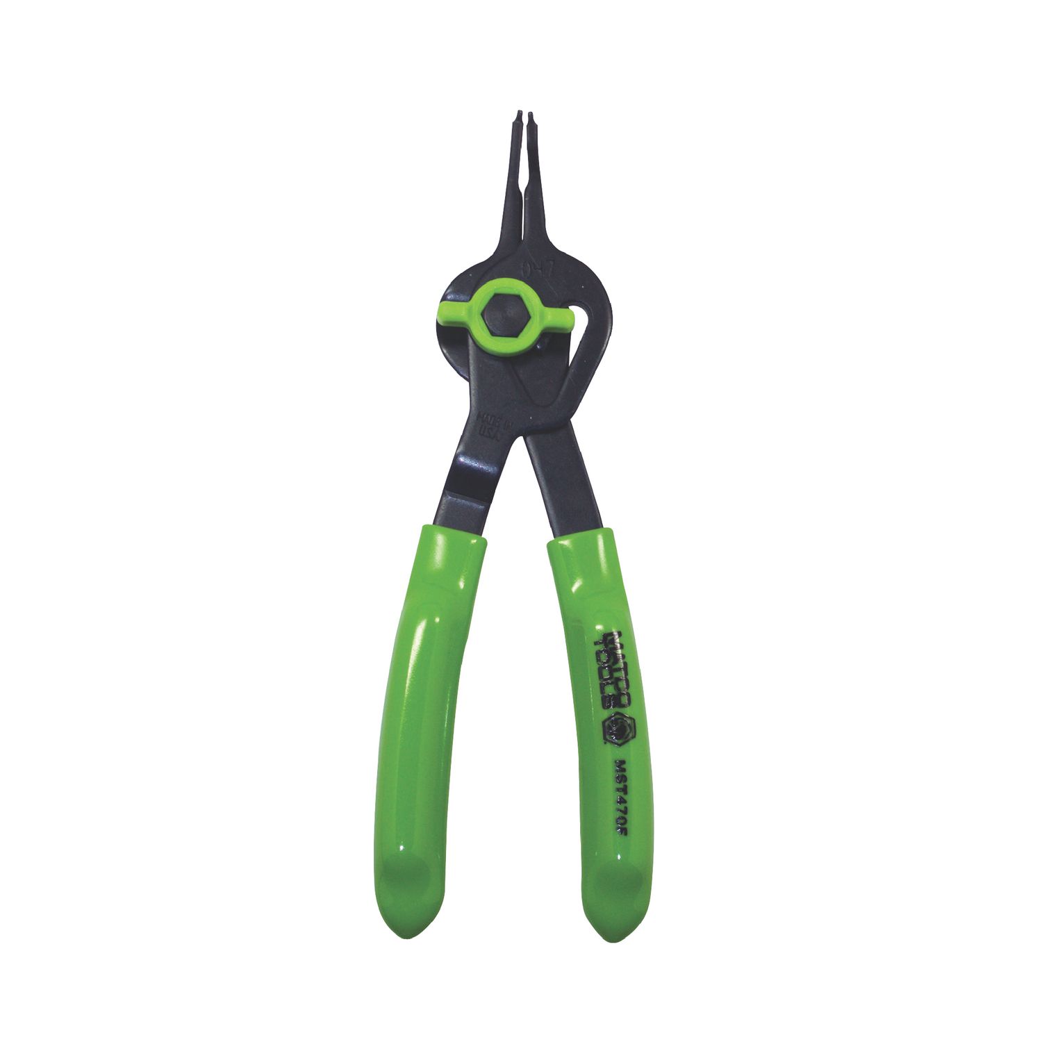 .047" CONVERTIBLE FIXED TIP FLUORESCENT SNAP RING PLIERS - 0Â°