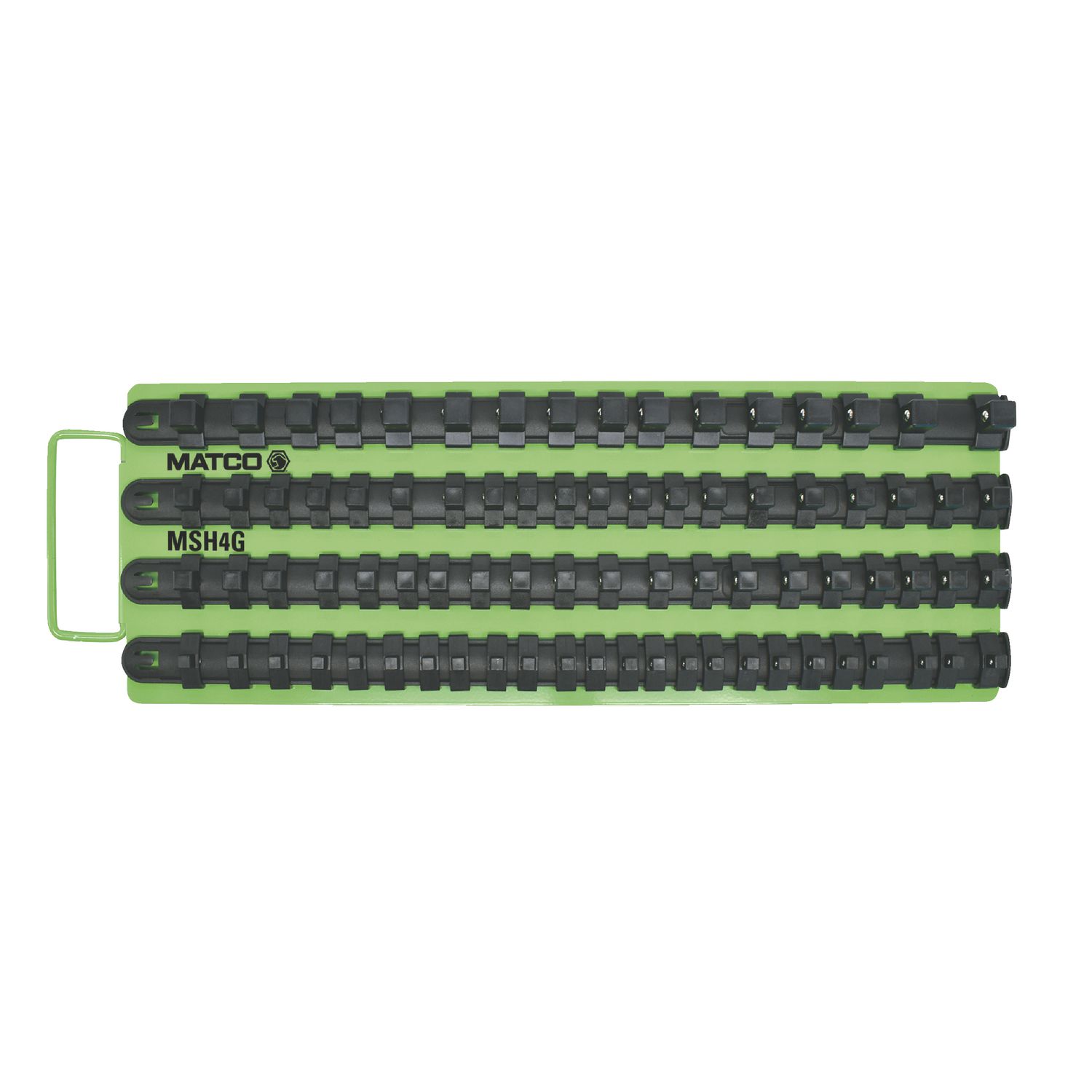 MAGNETIC SOCKET RAIL TRAY FOR 80 SOCKETS - GREEN