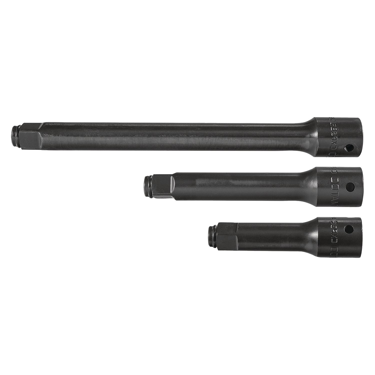 3 PIECE 1/2" DRIVE STANDARD EXTENSION IMPACT SET