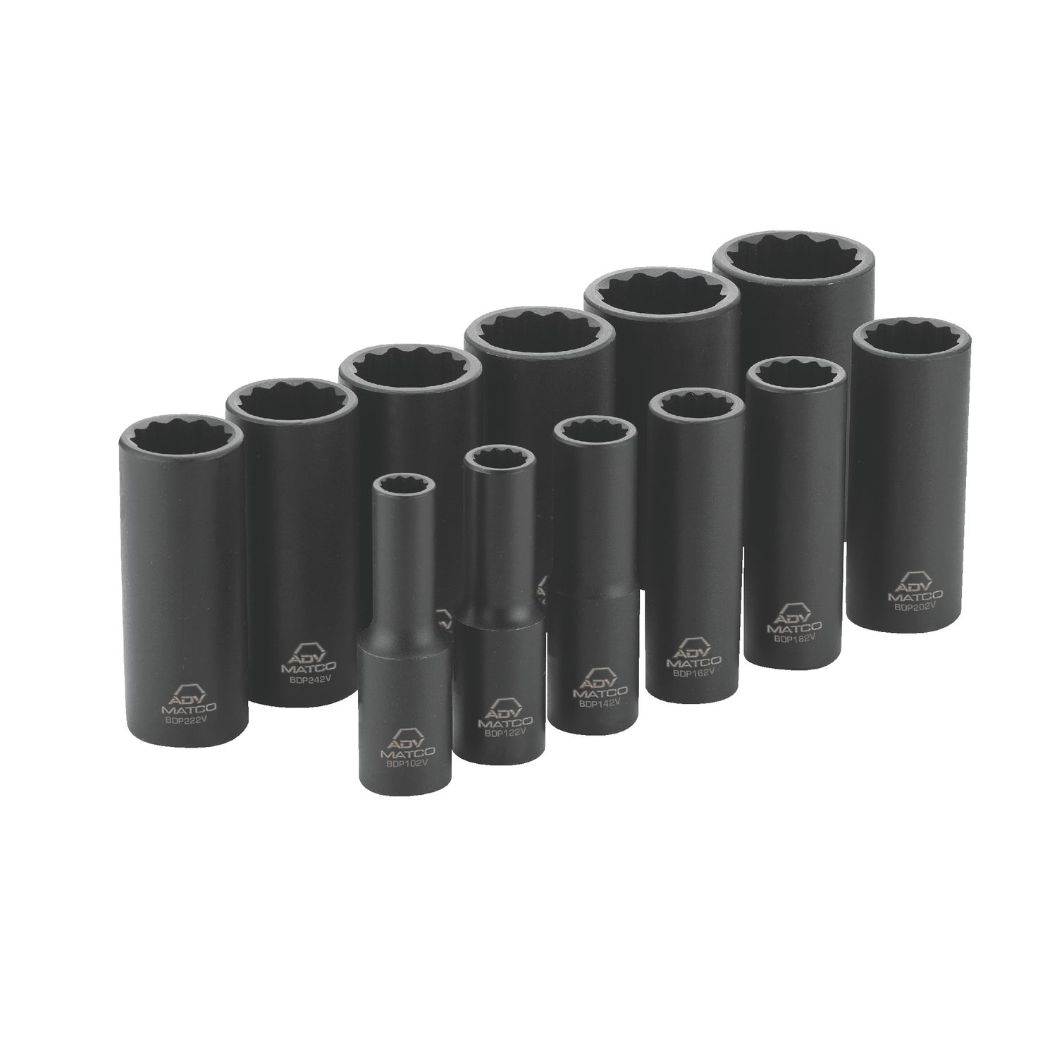 12 PIECE 3/8" DRIVE SAE 12 POINT ADV DEEP IMPACT SOCKET SET