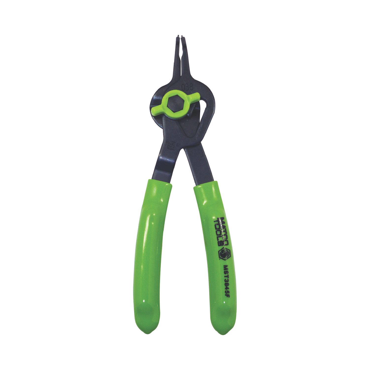 .038" CONVERTIBLE FIXED TIP FLUORESCENT SNAP RING PLIERS - 45Â°