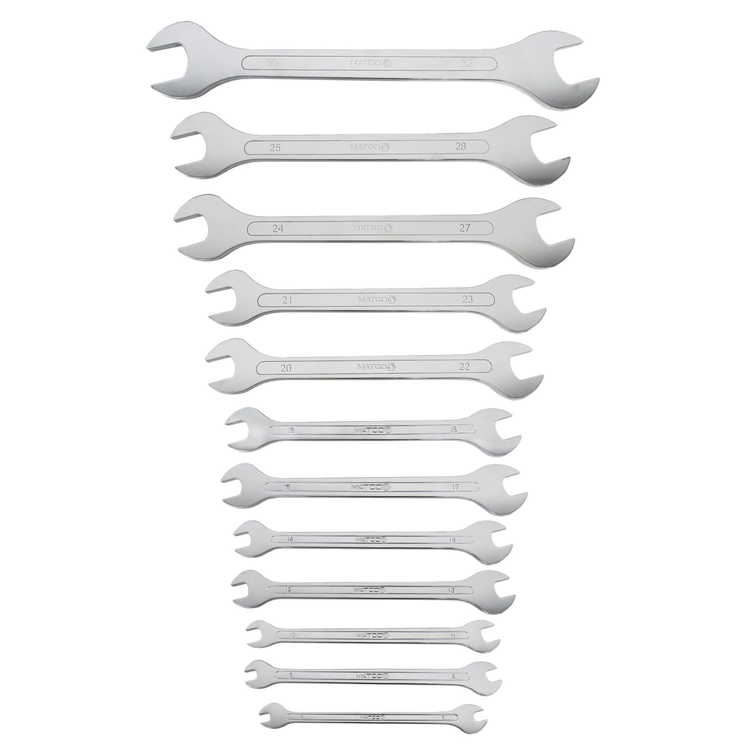 12 PIECE MASTER METRIC THIN FLAT WRENCH SET