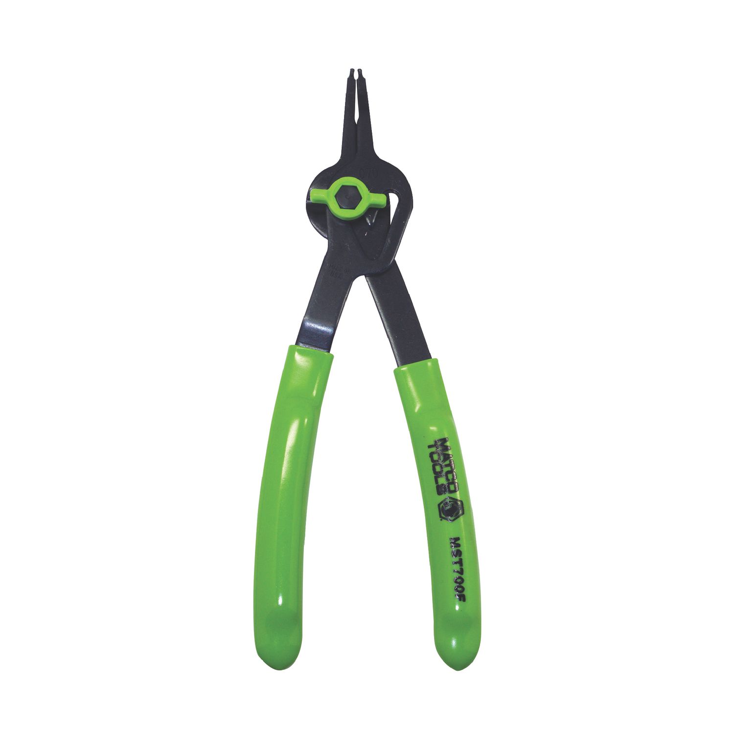.070" CONVERTIBLE FIXED TIP FLUORESCENT SNAP RING PLIERS - 0Â°