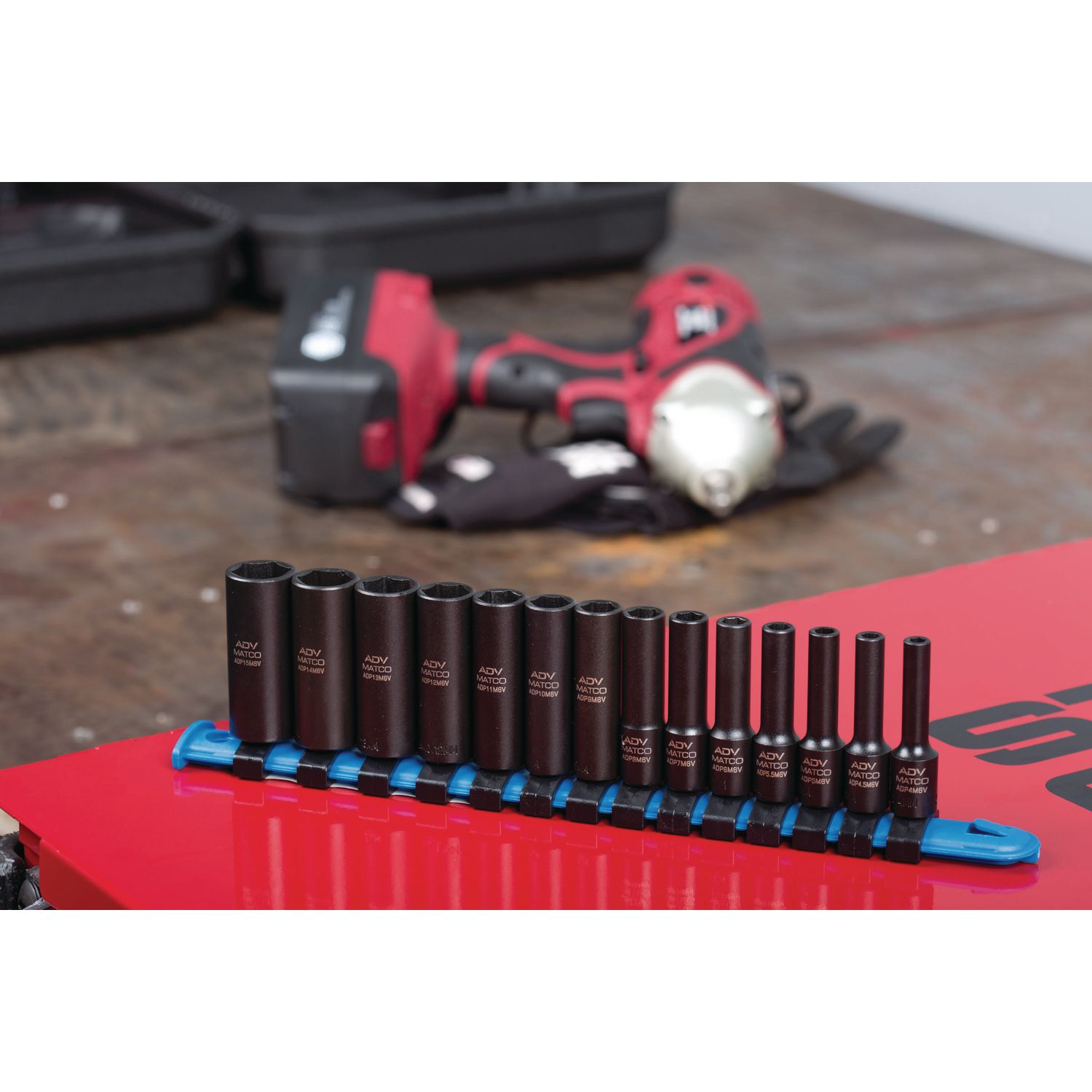 14 PIECE 1/4" DRIVE METRIC 6 POINT ADV DEEP IMPACT SOCKET SET - Matco Tools