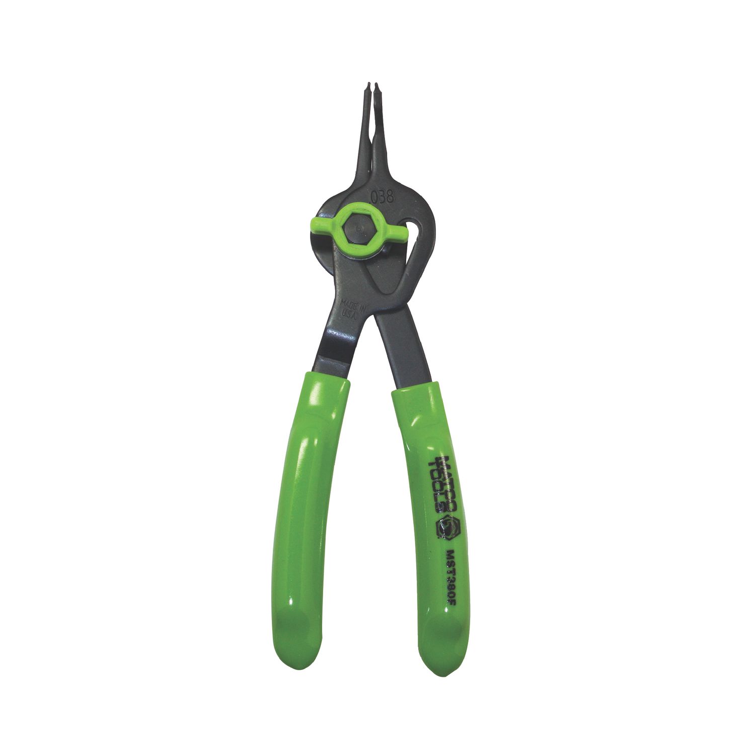 .038" CONVERTIBLE FIXED TIP FLUORESCENT SNAP RING PLIERS - 0Â°