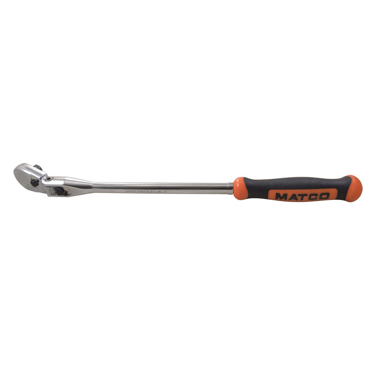 1/2" DRIVE 20-1/4" EIGHTY8 TOOTH LOCKING FLEX RATCHET WITH ERGO HANDLE - ORANGE