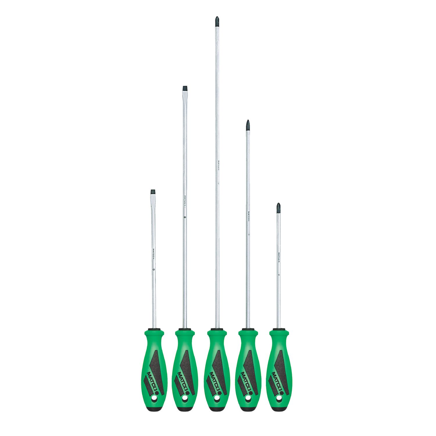 5 PIECE TOP TORQUE II? XL SCREWDRIVER SET - GREEN