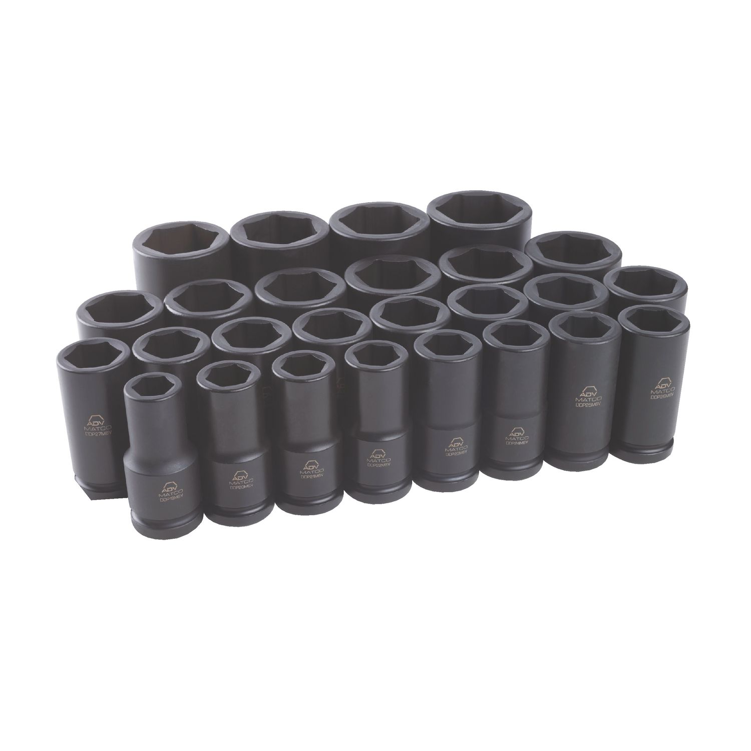 26 PIECE 3/4" DRIVE METRIC 6 POINT ADV DEEP IMPACT SOCKET SET - Matco Tools