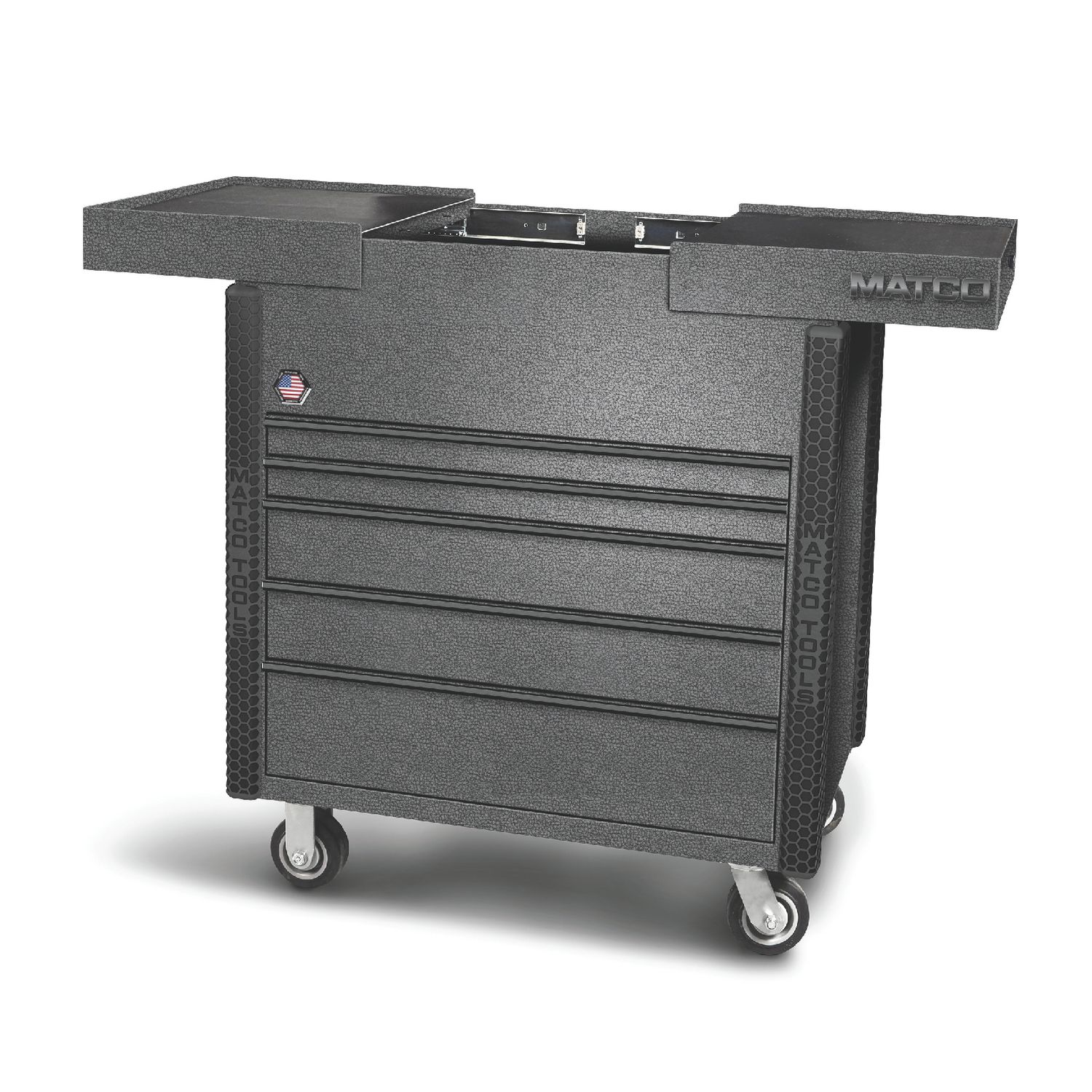 36â x 22â JSC653 SLIDING TOP TOOL CART (SILVER VEIN/BLACK)