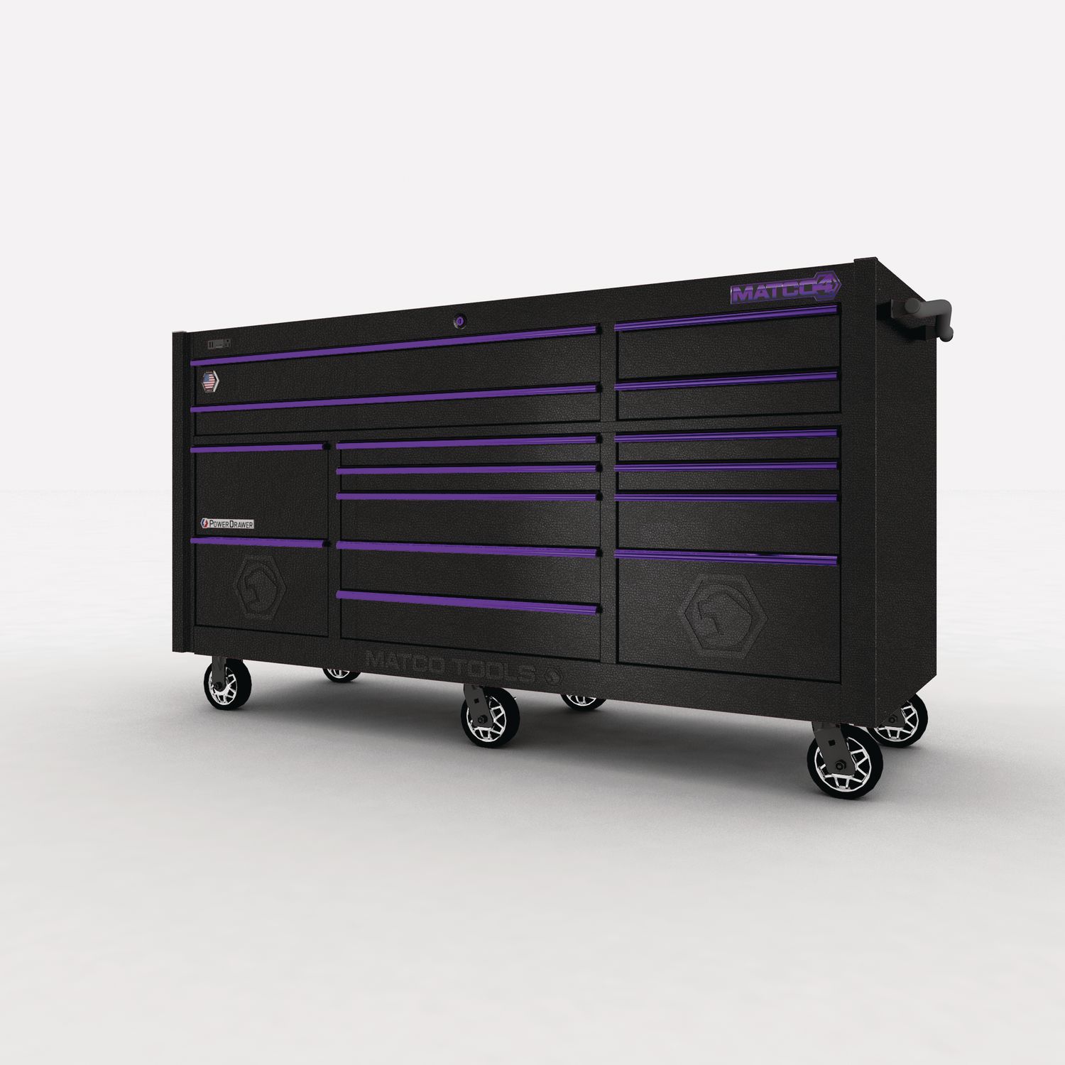 79" x 28" TRIPLE-BAY 4s SERIES TOOLBOX (BLACK VEIN/PURPLE)