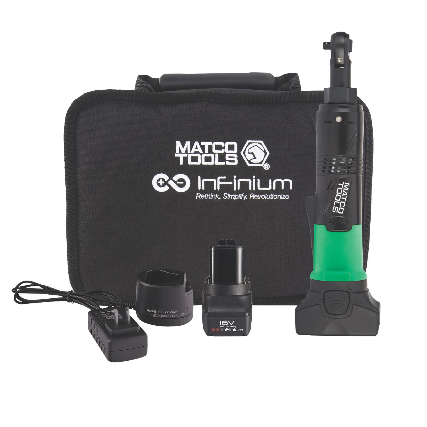 16V CORDLESS INFINIUM? 1/4" DRIVE RATCHET KIT - GREEN