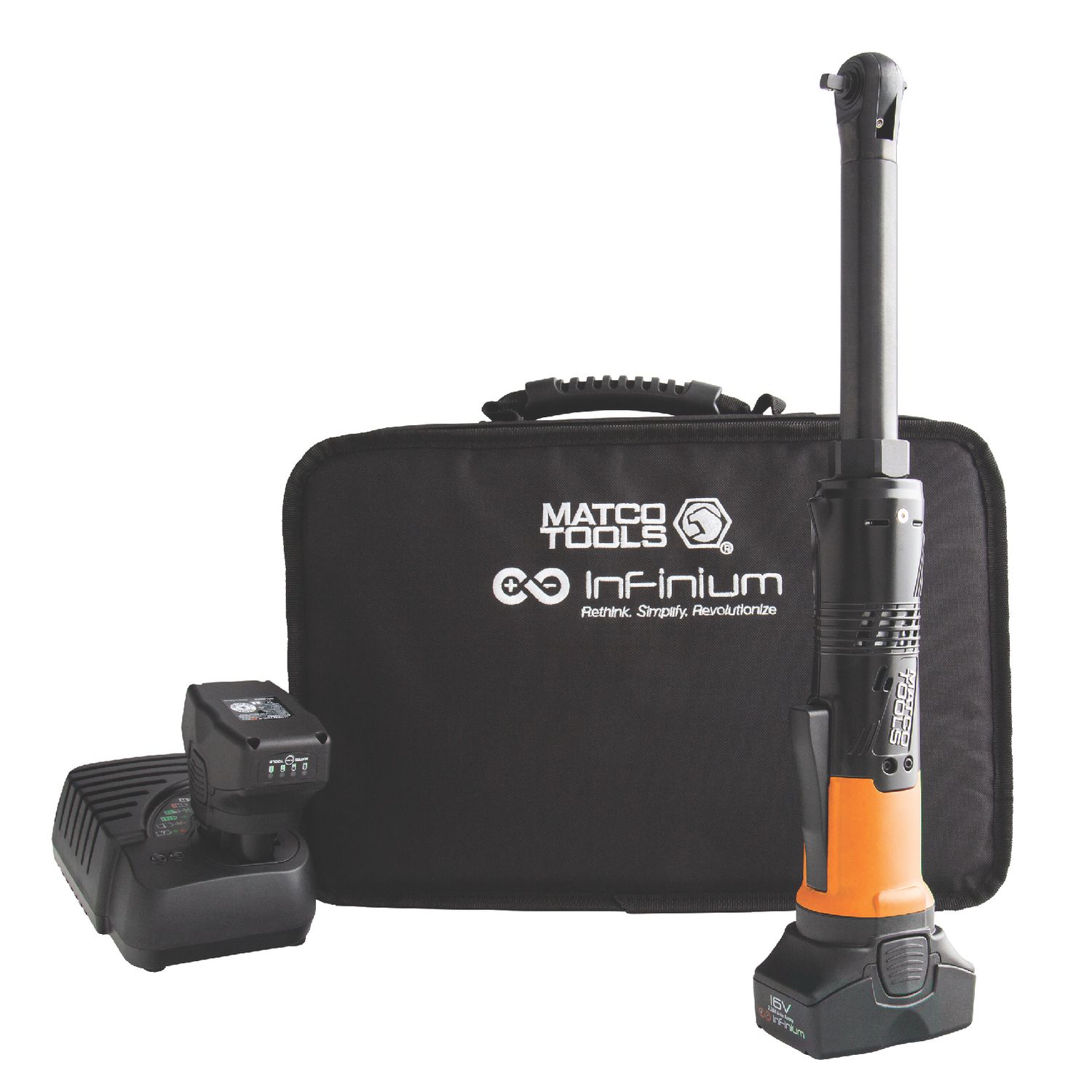 16V CORDLESS INFINIUM? 1/4" DRIVE EXTENDED RATCHET KIT - ORANGE