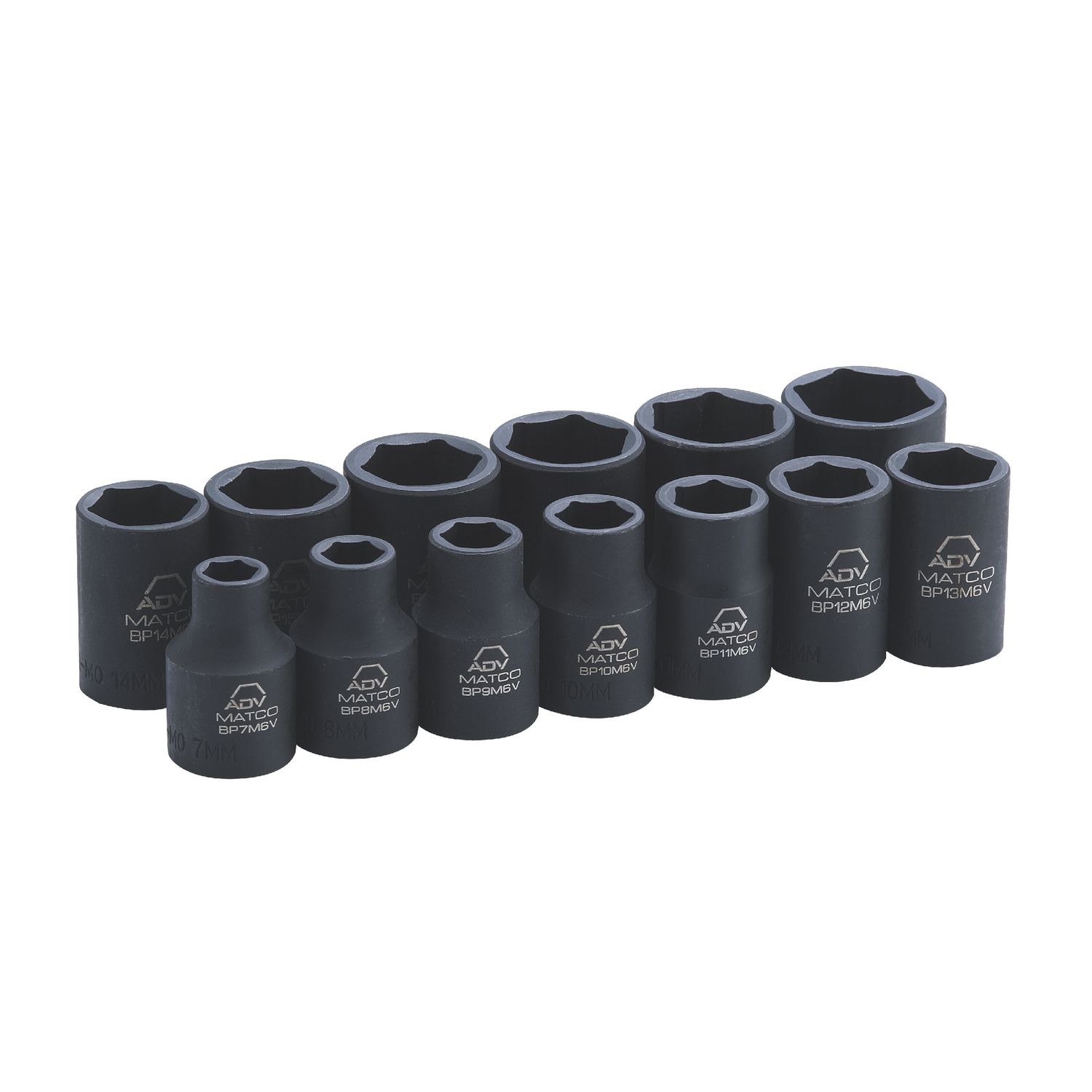 13 PIECE 3/8" DRIVE METRIC 6 POINT ADV IMPACT SOCKET SET