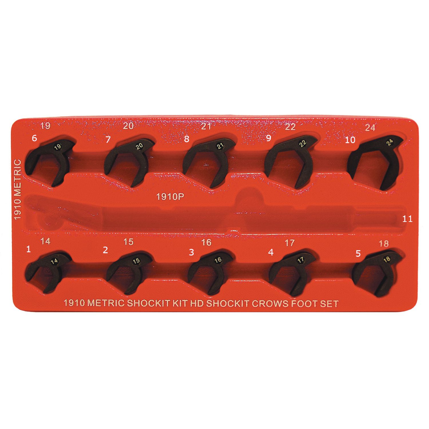 10 PIECE METRIC SHOCKIT CROWS FOOT