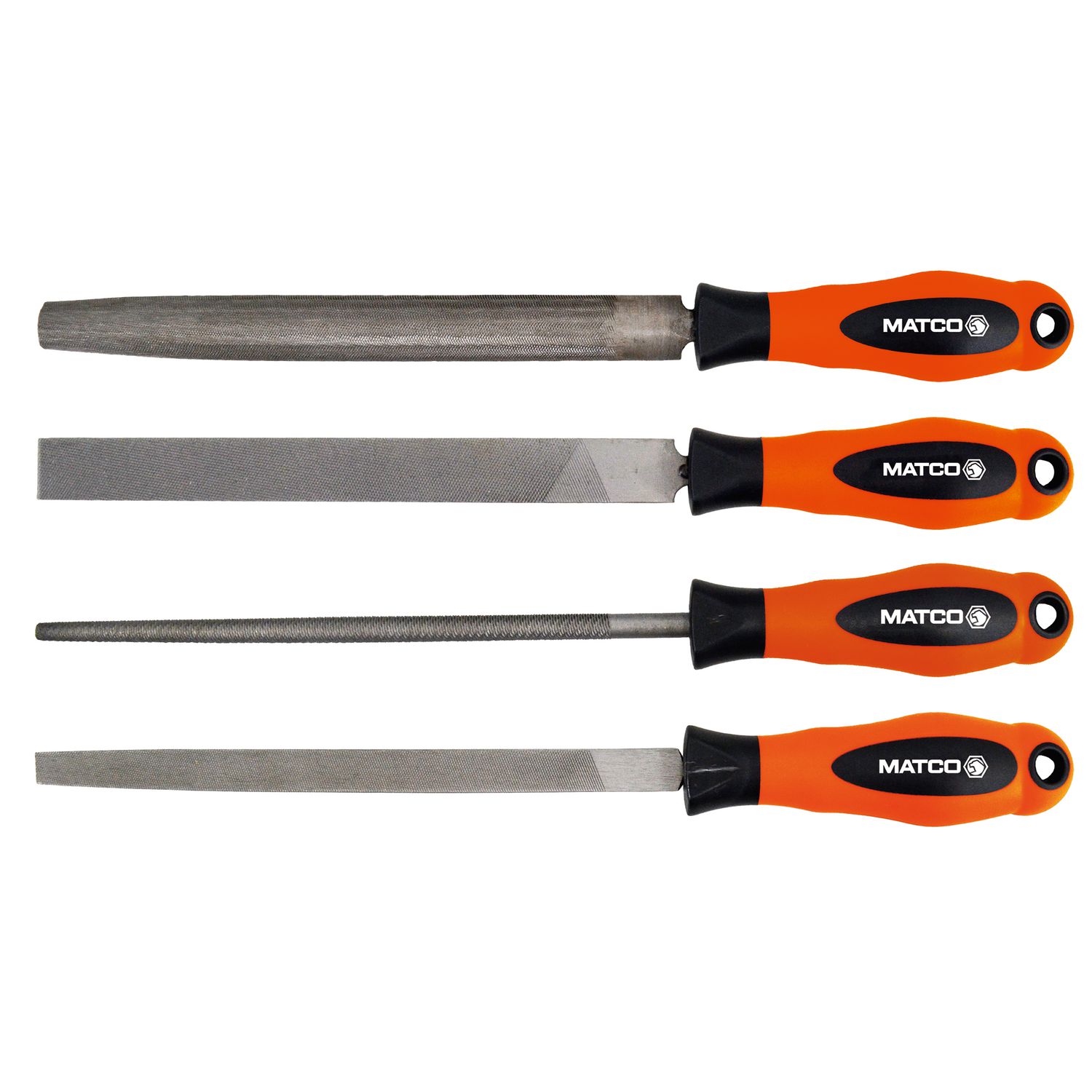 4 PIECE COMBO 8" FILE SET - ORANG